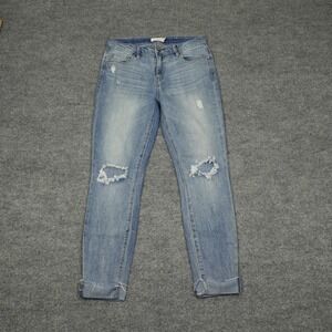 Unpublished Jeans Women 30 Blue Distressed Skinny Leg Raw Hem Denim